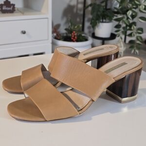 Louise et Cie Tan Block Heel Mules